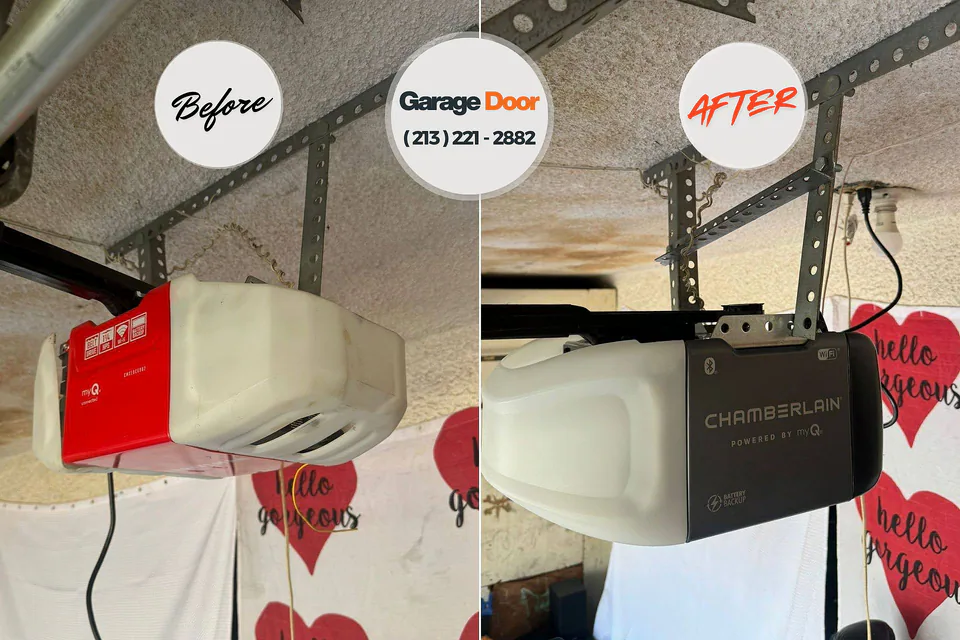 Before and after: garage door repair Wilton Manors, FL